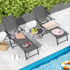 2 Piece Patio Folding Chaise Lounge Chairs Recliner with 6-Level Backrest-Gray - Gallery View 1 of 10