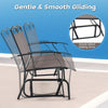 Outdoor gliding loveseat chair with ergonomic design and sturdy metal frame, perfect for backyard or poolside.