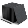 2 Pieces 0.39 inch Thick Rubber Top Exercise Mat 48 Sq Ft with Boarders-color-Blue - Gallery View 1 of 3