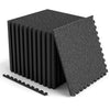 2 Pieces 0.55 inch Thick Rubber Top Exercise Mat 96 Sq Ft with Boarders-Gray - Gallery View 1 of 3