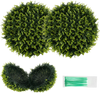 Two pieces of 18/22 inches faux decorative balls with lifelike green leaves, perfect for patio and garden decor.