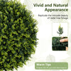 Lifelike 18-inch faux decorative ball made of PE leaves, ideal for patio or balcony decor, with vibrant cedar tree.