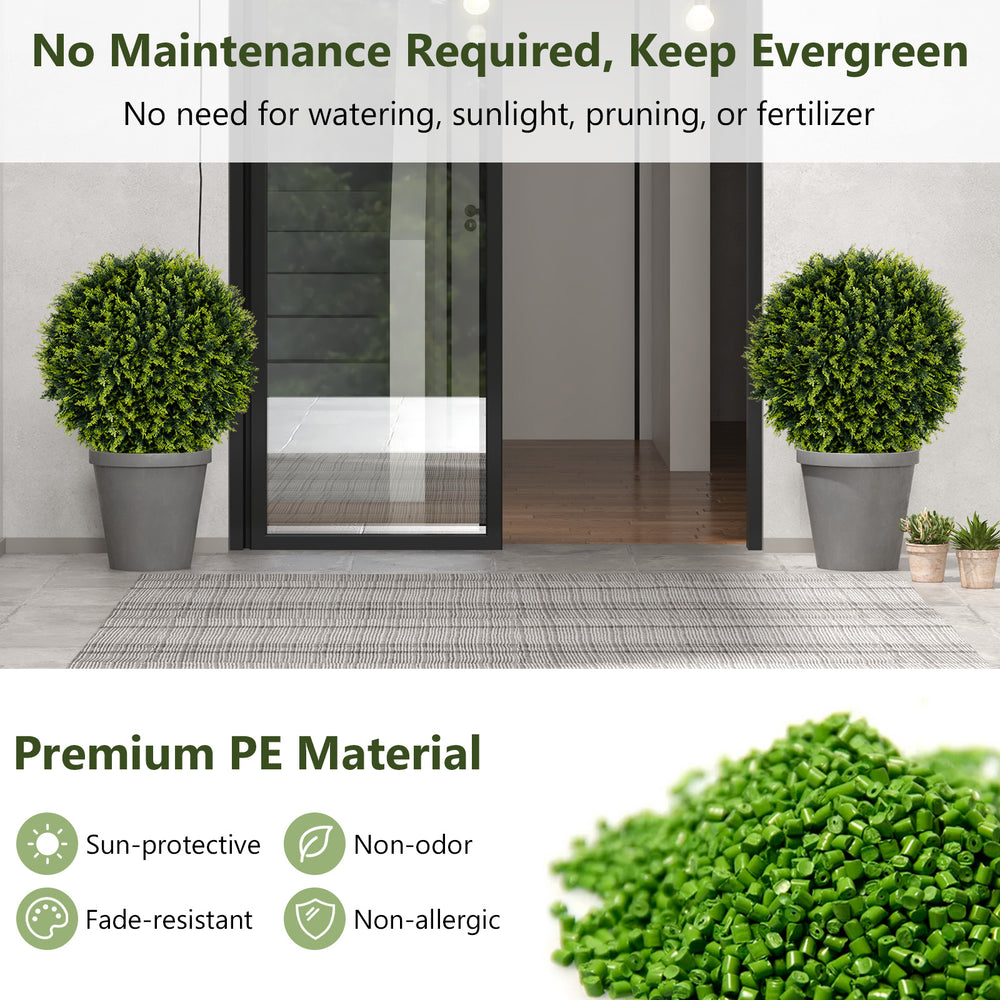 Faux decorative balls made of premium PE material, ideal for indoor and outdoor use, requiring no maintenance.