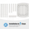 Assembly components for the 2-piece 18-inch white Adirondack outdoor side table, designed for easy installation and durability.