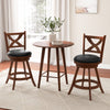 2 Pieces Classic Counter Height Swivel Bar Stool Set with X-shaped Open Back-24 Inch - Gallery View 1 of 8