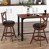 Classic 24-inch counter height swivel bar stool set with X-shaped open back, perfect for kitchen islands and bar tables.