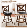 Classic 24-inch swivel bar stool set with ergonomic cut-out back, solid wood frame, and comfortable footrest for.
