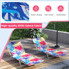Two 5-position beach recliners in pink with quick-drying 600D oxford fabric, ideal for poolside relaxation.