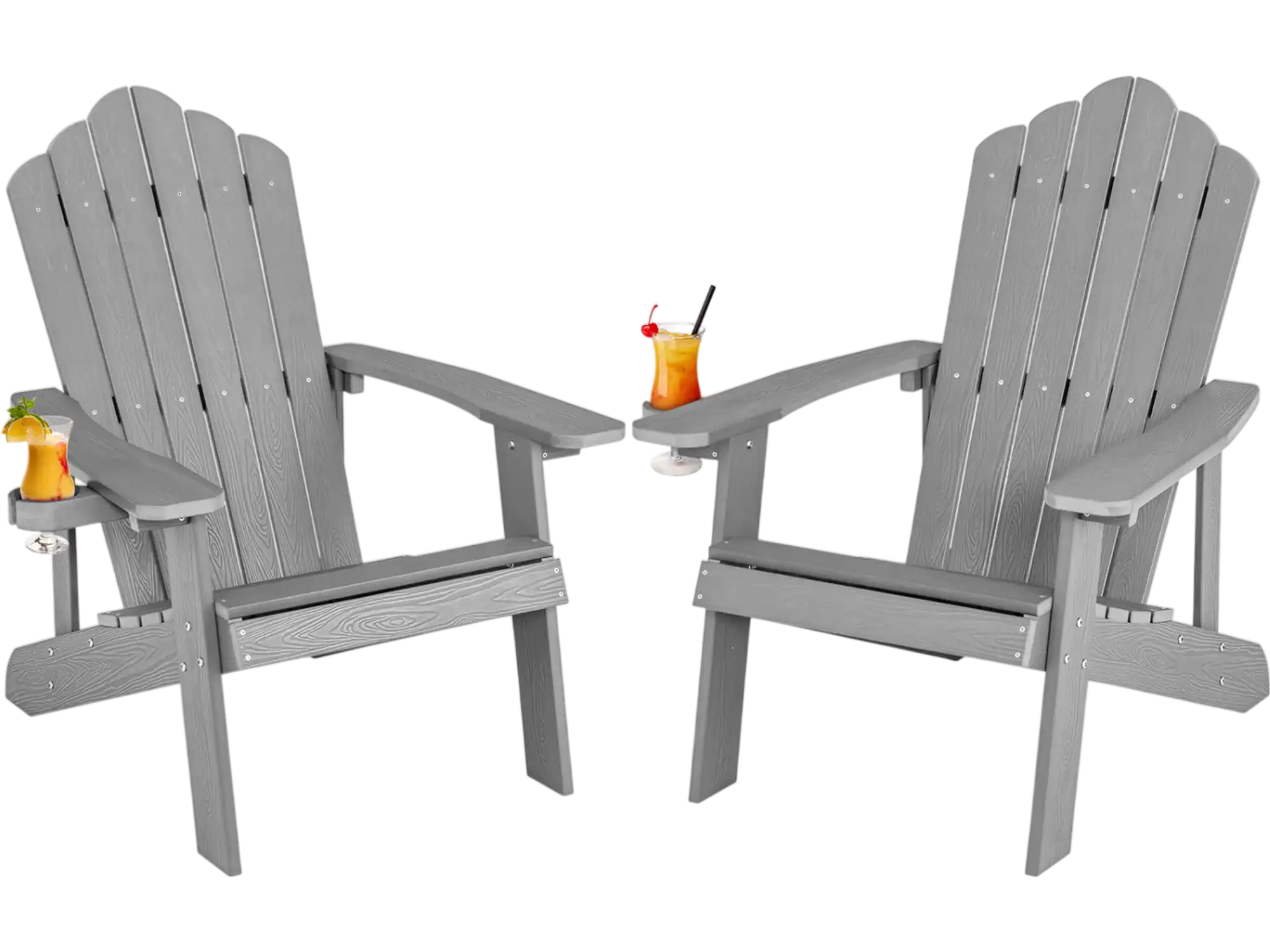Costway 2-Pc Adirondack Chair Set Ergonomic Porch Backyard 23532870 New