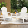 2 Pieces Adirondack Chair Set with Ergonomic Design for Porch and Backyard-White - Gallery View 1 of 11