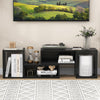 2 Pieces Adjustable TV Stand for TVs up to 55 Inch with Storage Cubes-Black - Gallery View 1 of 10