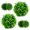 Artificial lavender topiary balls featuring vibrant gradient green leaves, ideal for indoor or outdoor decoration.