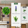 Artificial lavender topiary ball with realistic flowers and gradient green leaves, ideal for indoor or outdoor.