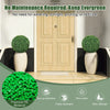 Two pieces of 16/20 inches artificial boxwood topiary balls in vibrant green for easy outdoor decoration.