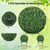 16-inch artificial boxwood topiary ball with lush green leaves, perfect for patio, garden, or balcony decoration.