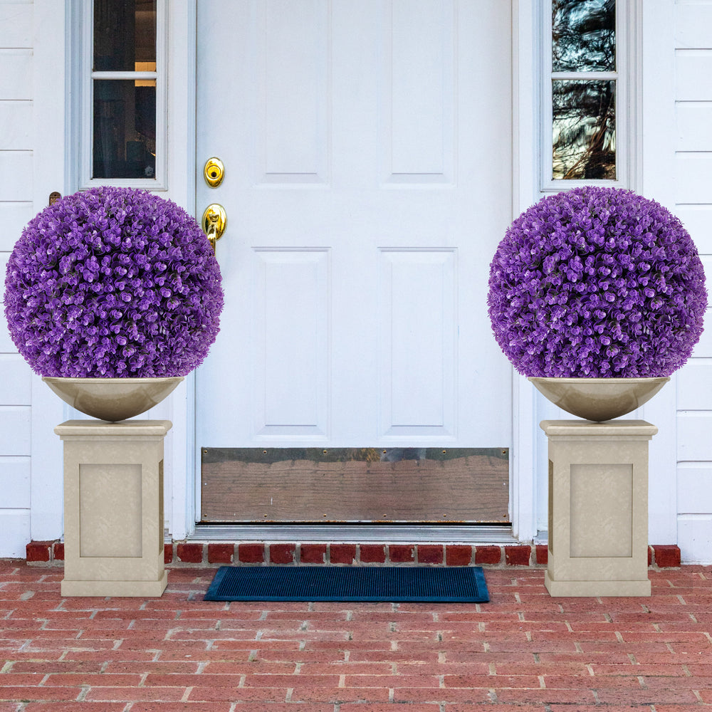 17.5 Inch 2 Pack Faux Eucalyptus Decorative Balls with 7 Layers Leaves-Purple - Gallery View 1 of 10