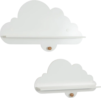 Costway 2-Piece Floating Cloud Wall Mounted Kids Storage Display Shelves 32015456 New