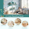 Blue floating dolphin shelves set of 2 for wall-mounted storage, perfect for organizing books and toys in a cozy.