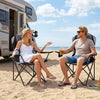 2 Pieces Folding Camping Chairs for Adults with Cup Holders-Black - Gallery View 1 of 10