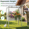 Galvanized raised garden bed with greenhouse cover, 32" height, ideal for growing vegetables and flowers while.
