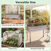 Galvanized raised garden bed with greenhouse cover, perfect for growing vegetables and flowers while elevated for.