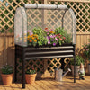 2 Pieces Galvanized Raised Garden Bed with Legs and Greenhouse Cover for Vegetable Flower-Black - Gallery View 1 of 10