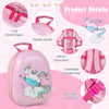Pink unicorn-themed backpack with adjustable straps, smooth zippers, and portable handle for kids' travel.
