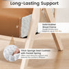 Thick sponge seat cushion with pocket spring on a brown living room chair, featuring a durable rubber wood frame.
