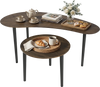 Nesting tables featuring a spacious walnut tabletop and sturdy rubber wood legs, ideal for organizing decor and coffee.