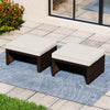 Multipurpose Outdoor 2 Pieces Patio PE Rattan Ottomans Footstool-White - Gallery View 1 of 9