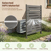 Freestanding outdoor privacy screen fence in gray features HIPS construction for durability and slatted design for airflow.