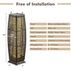 Square wicker floor lamp in brown, solar-powered with 150 lumens, ideal for outdoor use on patio or garden.