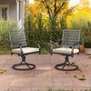 2 Pieces Outdoor Swivel Chairs Patio Dining Chairs with Padded Cushions-Beige - Gallery View 1 of 10
