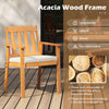 Acacia wood patio dining chair with soft cushion, ideal for backyard or garden dining, featuring a sturdy frame and.