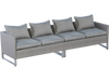 Gray 2-piece patio sofa set with soft cushions, sturdy metal frame, perfect for outdoor use by the poolside.