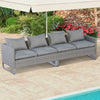 2 Pieces Patio Furniture Sofa Set with Cushions and Sofa Clips-Gray - Gallery View 1 of 10