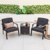2 Pieces Patio Metal Chairs with Seat and Back Cushions for Yard-Black - Gallery View 1 of 6