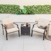 2 Pieces Patio Metal Chairs with Seat and Back Cushions for Yard-Beige - Gallery View 1 of 6