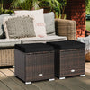 2 Pieces Patio Ottoman with Hidden Storage Space-Black - Gallery View 1 of 9