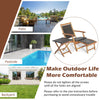 Folding lounge chair set with acacia wood table and PE wicker, perfect for patio, poolside, or backyard relaxation.