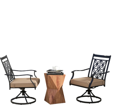 Costway 2pc Patio Swivel Chairs Blossom Pattern Cushions Black 42967158 New
