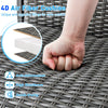 Close-up of 4D Air Fiber cushion on a patio swivel bar chair, featuring quick-drying material and anti-deformation.