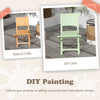 Natural and DIY color options of teak wood outdoor dining chairs with slatted seats for customizable outdoor spaces.