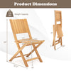 Teak wood outdoor dining chair with slatted seat, folding design, and 330 lbs capacity, ideal for patio or garden use.
