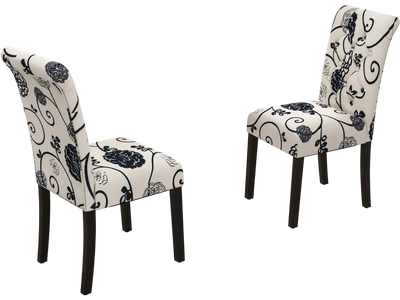 Costway 2-Pc Tufted Upholstered Dining Chair Set Blue White 86409521 New