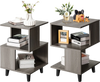 2 Pieces Wooden Modern Nightstand Set with Legs for Living Room