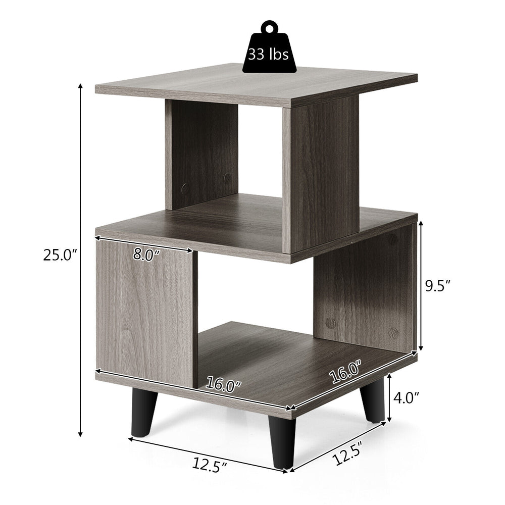 Modern wooden nightstand set featuring a stable structure, large storage space, and compact design for small spaces.