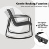 Black rocking bistro chair with gentle rocking function and non-slip pads, perfect for porch or balcony relaxation.