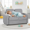 2-Seat Kids Sofa Toddler Sofa Couch with Soft Teddy Fleece Upholstery and Solid Wooden Frame-Gray - Gallery View 1 of 10
