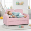 2-Seat Kids Sofa Toddler Sofa Couch with Soft Teddy Fleece Upholstery and Solid Wooden Frame-Pink - Gallery View 1 of 10